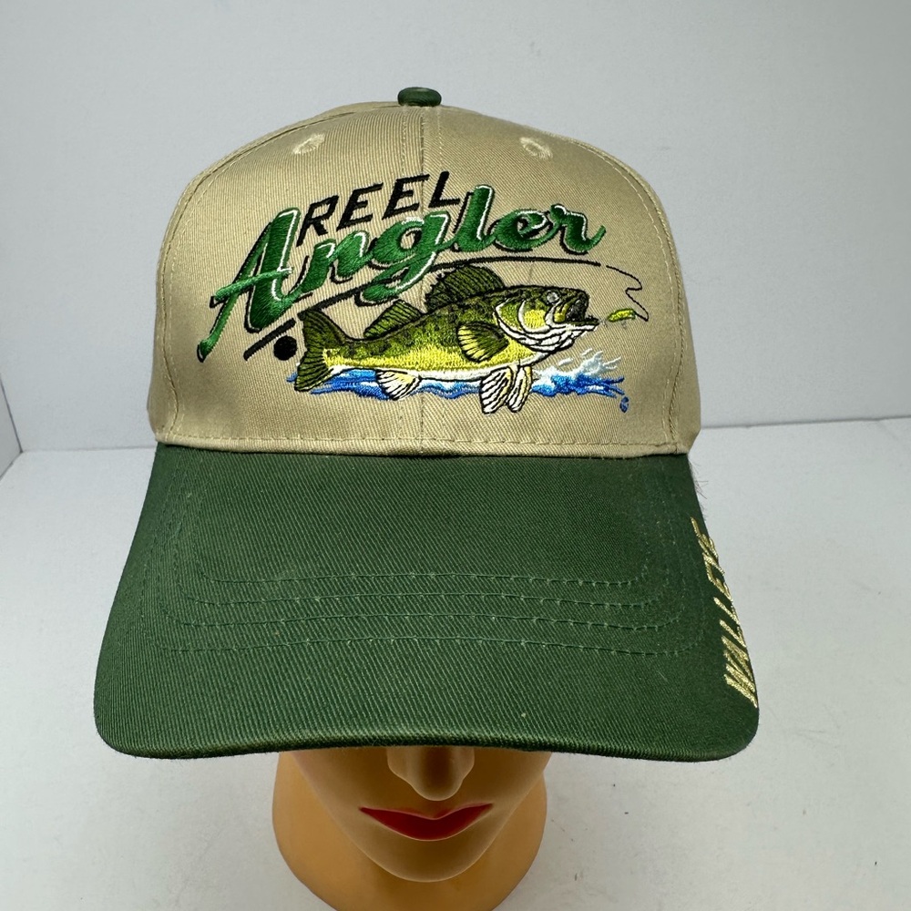 Reel Angler Walleye Curved Bill Adjustable Trucker Hook and Loop Hat Cap L1